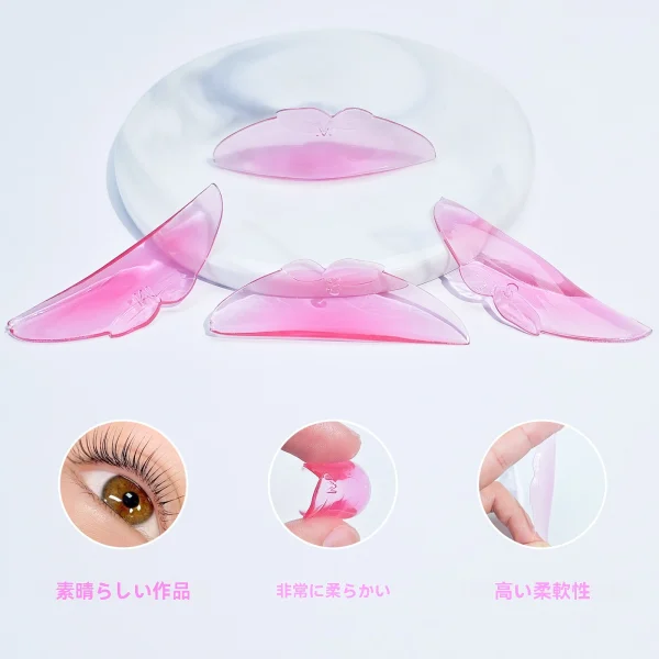 ラッシュリフトロッド、自粘着性の超柔らかいラッシュリフトパッド（NO.1パーマ用、まつげを柔らかくするため、ピンクピーチ） - 画像 (4)